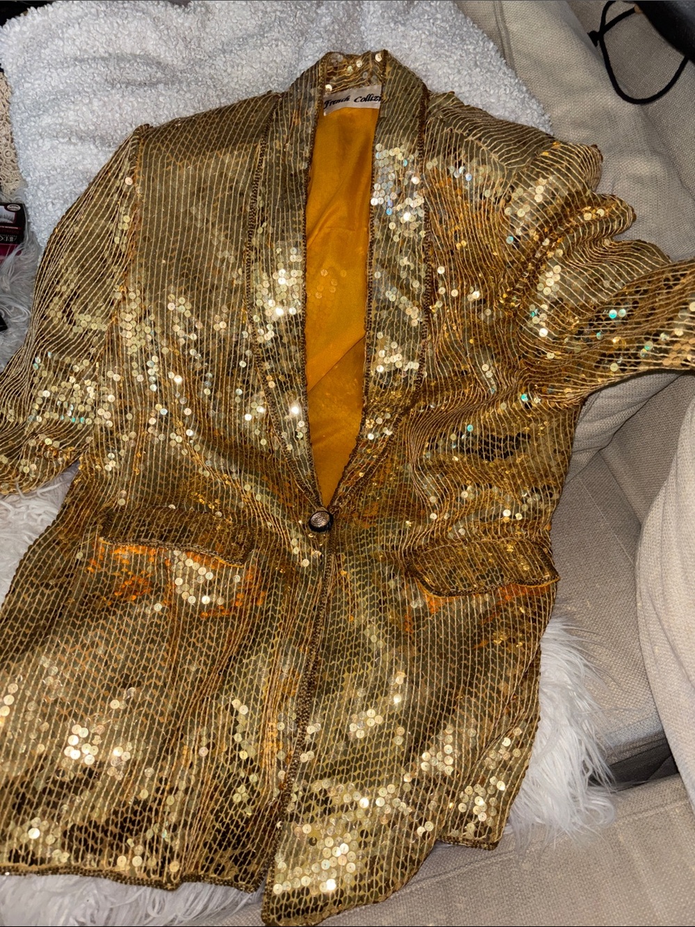 vintage French Collizioni gold sequin jacket
